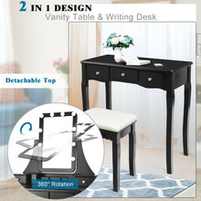 Load image into Gallery viewer, Dimmable Bulbs Touch Switch Vanity Dressing Table Set with Removable Box-Black