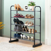 Load image into Gallery viewer, 5-Tier Metal Frame Shoe Rack Space-saving Shoe Organizer