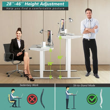 Load image into Gallery viewer, Electric Height Adjustable Standing Desk with Memory Controller-White