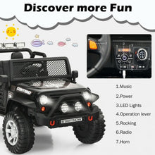 Load image into Gallery viewer, 12V Kids Remote Control Electric  Ride On Truck Car with Lights and Music -Black