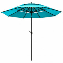 Load image into Gallery viewer, 10' 3 Tier Patio Umbrella Aluminum Sunshade Shelter Double Vented-Turquoise