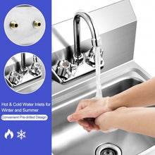 Load image into Gallery viewer, Stainless Steel Sink NSF Wall Mount Hand Washing Sink w/ Faucet and Back Splash
