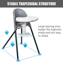 Load image into Gallery viewer, 3 in 1 Convertible Highchair with Detachable Double Trays-Gray