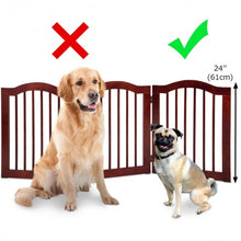 Load image into Gallery viewer, 3 Panels Folding Freestanding Wood Pet Dog Safety Gate-24"