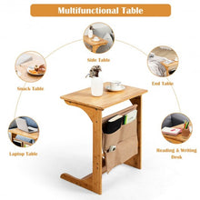 Load image into Gallery viewer, Bamboo Sofa Table End Table Bedside Table with Storage Bag