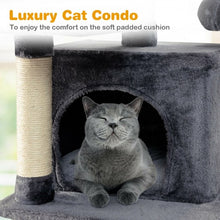 Load image into Gallery viewer, 67" Multi-Level Cat Tree with Cozy Perches Kittens Play House-Light Gray