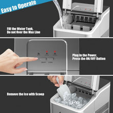 Load image into Gallery viewer, Portable Countertop Ice Maker Machine with Scoop-Silver