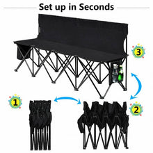Load image into Gallery viewer, Folding 4 Seats Sports Sideline Bench Outdoor with Side Bag