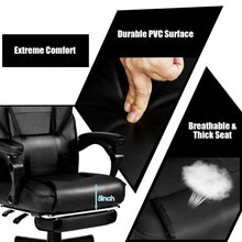 Load image into Gallery viewer, Massage Gaming Chair with Footrest and Lumbar Support-Black