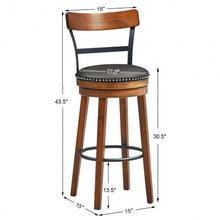 Load image into Gallery viewer, Set of 2 30.5" Swivel Pub Height Dining Chair
