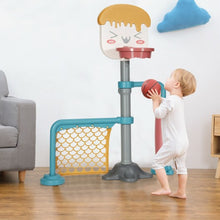 Load image into Gallery viewer, 3-in-1 Height Adjustable Basketball Stand Set with Soccer and Roller
