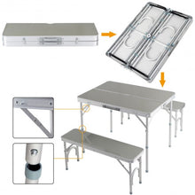 Load image into Gallery viewer, Aluminum Portable Folding Picnic Table with 2 Benches