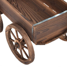 Load image into Gallery viewer, Wood Wagon Planter Pot Stand with Wheels