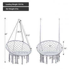 Load image into Gallery viewer, Hanging Macrame Hammock Chair with Handwoven Cotton Backrest-White