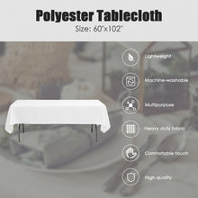 Load image into Gallery viewer, 10 pcs 60" x 102" Rectangle Polyester Tablecloth-White