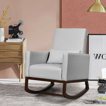 Load image into Gallery viewer, 2-in-1 Fabric Upholstered Rocking Chair with Pillow-Light Gray