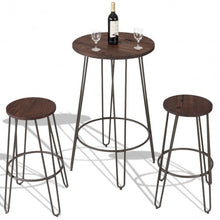 Load image into Gallery viewer, 3 pcs Wood Round Bar Table Bistro Stool Set