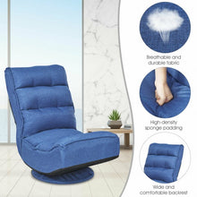 Load image into Gallery viewer, 5-Position Folding Floor Gaming Chair-Navy