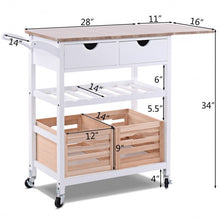Load image into Gallery viewer, Rolling Kitchen Island Trolley Cart with Wine Shelf