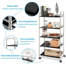 Load image into Gallery viewer, 5 Tiers Shelving Display Rack Rolling Cart