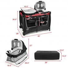 Load image into Gallery viewer, 4-in-1 Convertible Portable Baby Play yard with Toys and Music Player-Red