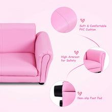Load image into Gallery viewer, Soft Kids Double Sofa with Ottoman-Pink