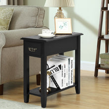 Load image into Gallery viewer, 2 Tier End Bedside Sofa Side Table Narrow Nightstand-Black