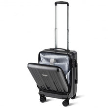 Load image into Gallery viewer, Front Pocket Luggage Business Trolley Suitcase withTSA Locks-Black