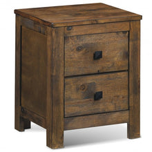 Load image into Gallery viewer, Wood 2 Storage Sliding Drawers End Nightstand-Oak