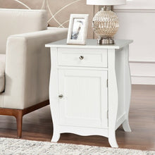Load image into Gallery viewer, Wooden Accent End Table with Drawer Storage Cabinet Nightstand-White