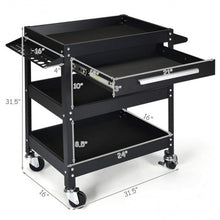 Load image into Gallery viewer, Rolling Tool Cart Mechanic Cabinet Storage ToolBox Organizer with Drawer-Black