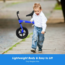 Load image into Gallery viewer, 12" Kids No Pedal Balance Bike with Adjustable Seat-Blue