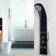 Load image into Gallery viewer, 55" Black Rainfall Shower Panel w/ Massage Jets