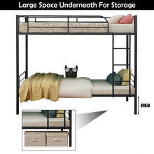 Load image into Gallery viewer, Metal Twin Kids Bunk Bed with Ladder Safety Guard Rails