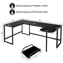 Load image into Gallery viewer, 79" U-Shaped Computer Desk with CPU Stand for Home Office -Black