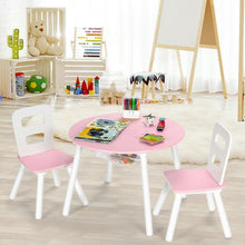Load image into Gallery viewer, Wood Activity Kids Table and Chair Set with Center Mesh Storage for Snack Time and Homework-Pink
