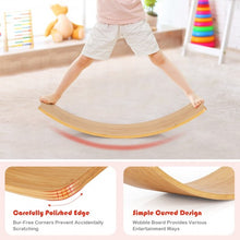 Load image into Gallery viewer, 35.5 Inch Wooden Wobble Balance Board for Toddler and Adult
