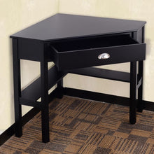Load image into Gallery viewer, Corner Wooden PC Laptop Computer Desk-Black