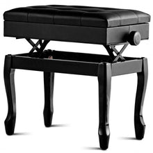 Load image into Gallery viewer, Height Adjustable PU Leather Piano Bench with Storage
