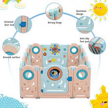 Load image into Gallery viewer, 16-Panel Foldable Baby Safety Play Yard Playpen with Lockable Gate