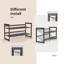 Load image into Gallery viewer, Adjustable to Flat or Slant Shoe Organizer Stand-2-Tier