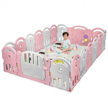 Load image into Gallery viewer, 18-Panel Baby Playpen with Music Box & Basketball Hoop-Pink