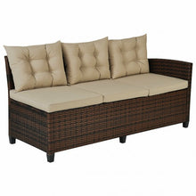 Load image into Gallery viewer, 3 Pcs Rattan Dining Set Patio Furniture Sofa with Cushions