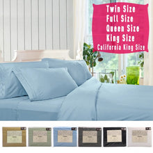 Load image into Gallery viewer, 1800 Count 4 Piece Bed Sheet Set Deep Pocket 6 Color 5 Size Available New-gray-Queen size