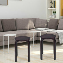 Load image into Gallery viewer, Set of 4 18" Wood Home Backless Dining Chairs-Deep Brown
