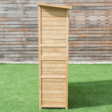 Load image into Gallery viewer, 64" Wooden Storage Shed Outdoor Fir Wood Cabinet