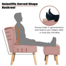 Load image into Gallery viewer, Leisure Chair and Ottoman Thick Padded Tufted Sofa Set-Pink