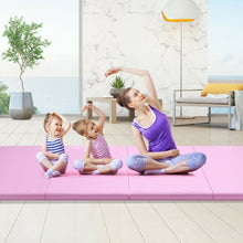 Load image into Gallery viewer, 4' x 10' x 2" Thick Folding Panel Aerobics Exercise Gymnastics Mat-Pink