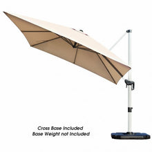 Load image into Gallery viewer, 10 Ft 360 Degree Tilt Aluminum Square Patio Offset Cantilever Umbrella-Beige