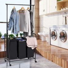 Load image into Gallery viewer, 3 Bag Rolling Laundry Sorter Cart Hamper Organizer